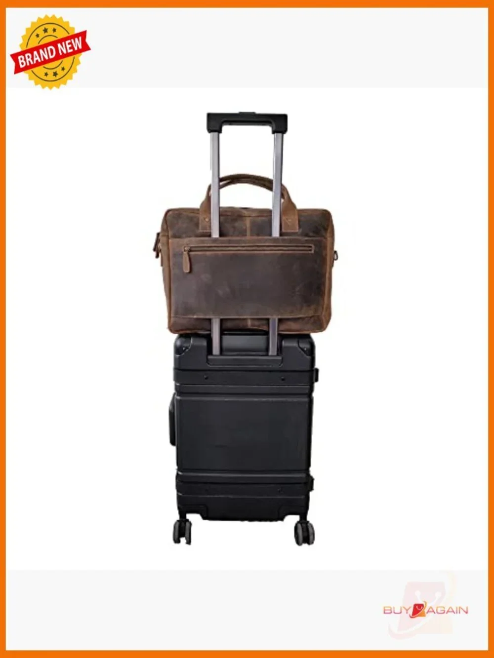 Leather Laptop Messenger Bag 18 inch Briefcase Satchel for Work Travel